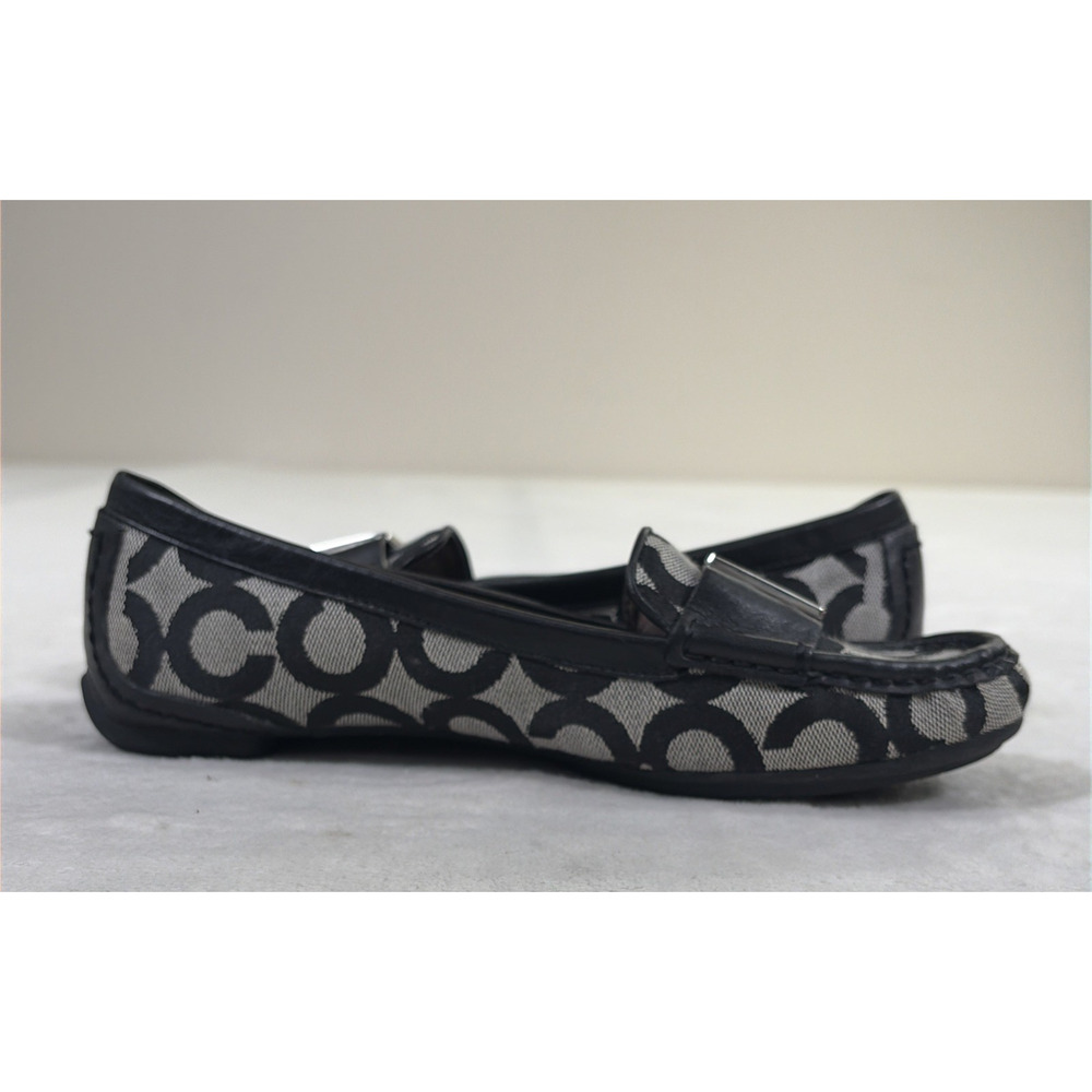 Coach Sid Signature C Black Jacquard Leather Loafer Driving Moc Women’s Size 6.5 - Picture 5 of 14